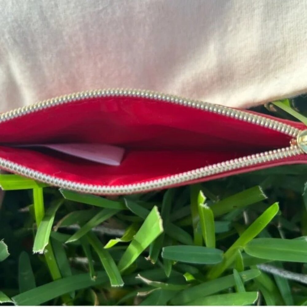 Jimmy Choo Red Glitter Card Holder & Drawstring Dust Bag NWOT - Picture 7 of 8